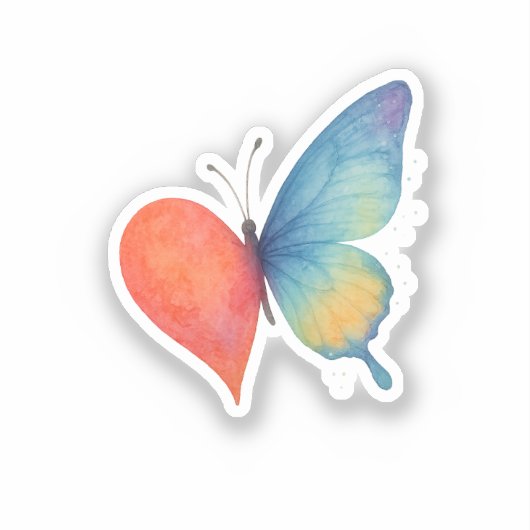 Hartfladderen Sticker (Voorkant)