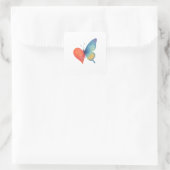 Hartfladderen Vierkante Sticker (Tas)