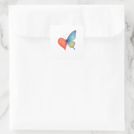 Hartfladderen Vierkante Sticker (Tas)