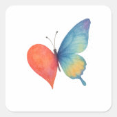 Hartfladderen Vierkante Sticker (Voorkant)