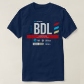 Hartford BDL Airport Code Bagage Label 1 T-shirt (Design voorkant)