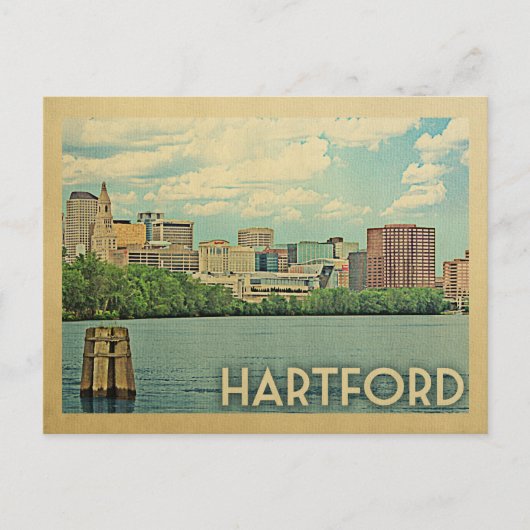 Hartford Briefkaart Connecticut Vintage Travel (Voorkant)