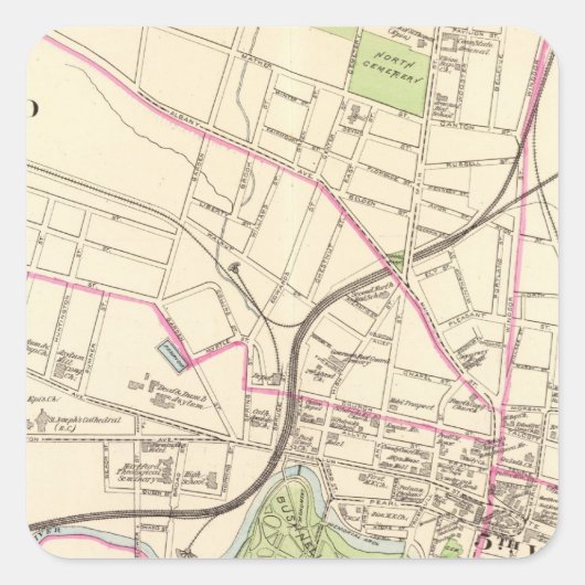 Hartford, centraal vierkante sticker (Voorkant)