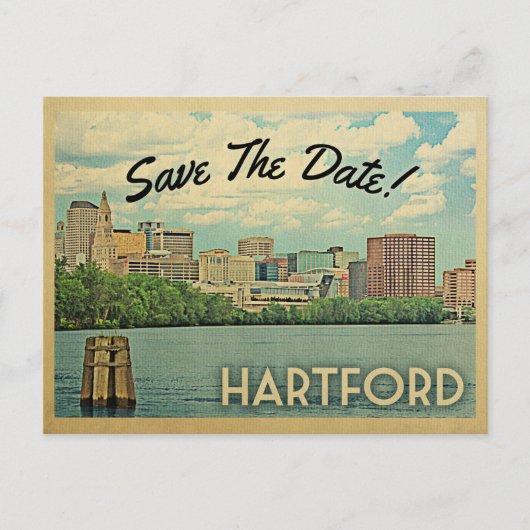 Hartford Connecticut bewaar de datum  Aankondigingskaart (Voorkant)