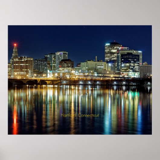 Hartford, Connecticut cityscape Poster (Voorkant)