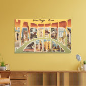 Hartford, Connecticut - grote letterscènes 2 Canvas Afdruk (Insitu (Woonkamer))