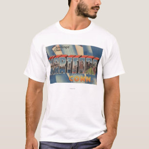 Hartford, Connecticut - grote letterscènes 2 T-shirt