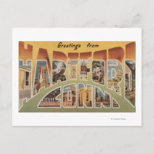 Hartford, Connecticut - grote letterscènes 3 Briefkaart
