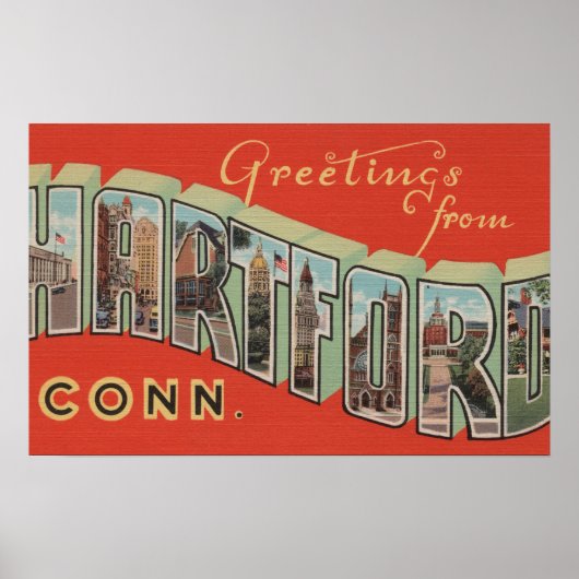 Hartford, Connecticut - grote letterscènes 3 Poster (Voorkant)