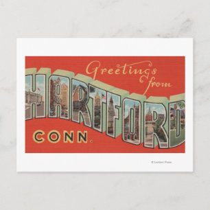Hartford, Connecticut - grote letterscènes 4 Briefkaart