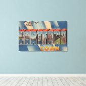 Hartford, Connecticut - grote letterscènes 4 Canvas Afdruk (Insitu (Houten vloer))