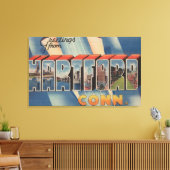 Hartford, Connecticut - grote letterscènes 4 Canvas Afdruk (Insitu (Woonkamer))