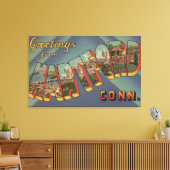 Hartford, Connecticut - grote letterscènes Canvas Afdruk (Insitu (Woonkamer))