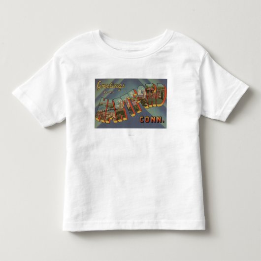 Hartford, Connecticut - grote letterscènes Kinder Shirts (Voorkant)