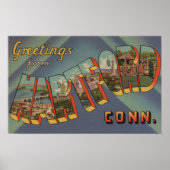 Hartford, Connecticut - grote letterscènes Poster (Voorkant)