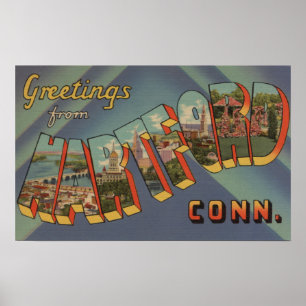 Hartford, Connecticut - grote letterscènes Poster