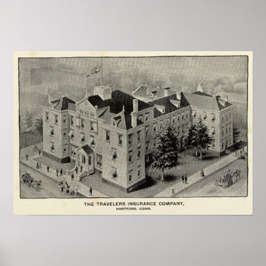 Hartford Connecticut Illustratie Poster (Voorkant)