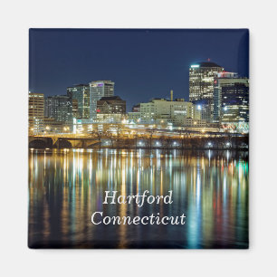 Hartford, Connecticut, met de naam cityscape-foto Magneet