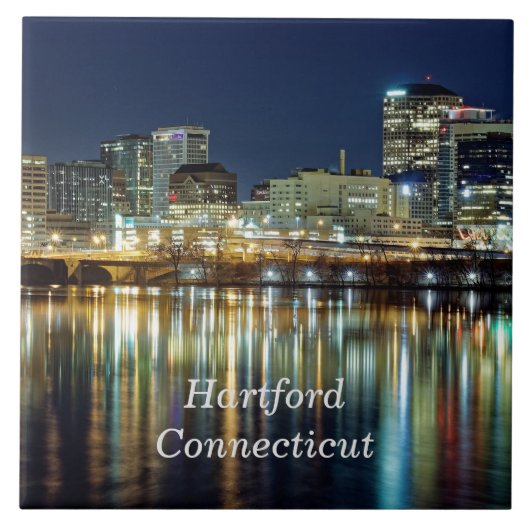 Hartford, Connecticut, met de naam cityscape-foto Tegeltje (Voorkant)