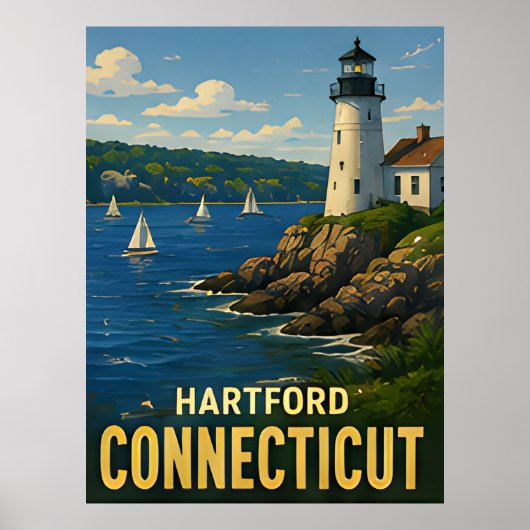 Hartford Connecticut Reis Cadeau Poster (Voorkant)