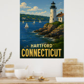 Hartford Connecticut Reis Cadeau Poster (Keuken)