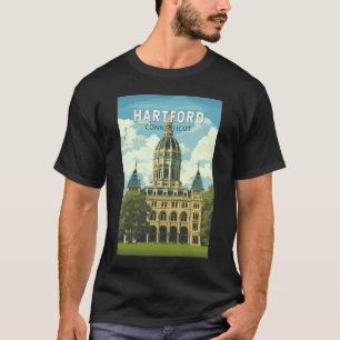 Hartford Connecticut Reis Kunst Vintage T-shirt