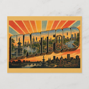 Hartford Connecticut Reis Vintage Kunst Briefkaart