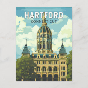 Hartford Connecticut Reizen Kunst Vintage Briefkaart