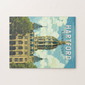 Hartford Connecticut Reizen Kunst Vintage Legpuzzel (Horizontaal)