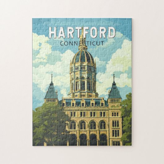 Hartford Connecticut Reizen Kunst Vintage Legpuzzel (Verticaal)