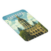 Hartford Connecticut Reizen Kunst Vintage Magneet (Rechterzijde)