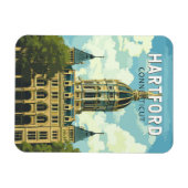 Hartford Connecticut Reizen Kunst Vintage Magneet (Horizontaal)