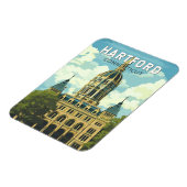 Hartford Connecticut Reizen Kunst Vintage Magneet (Linkerzijde)