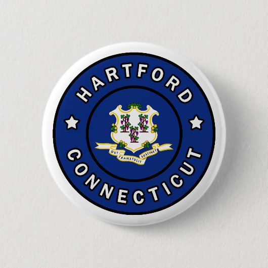 Hartford Connecticut Ronde Button 5,7 Cm (Voorkant)