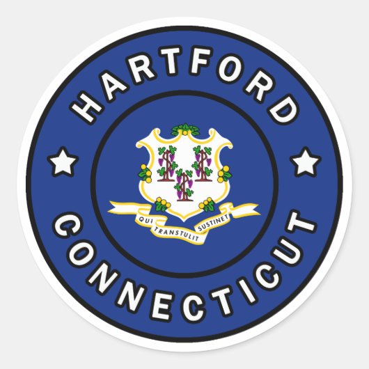 Hartford Connecticut Ronde Sticker (Voorkant)