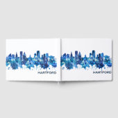 Hartford Connecticut Skyline Blue Gastenboek (Volledig)