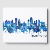 Hartford Connecticut Skyline Blue Gastenboek (Achterkant)