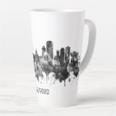 Hartford Connecticut Skyline BW Latte Mok (Rechterhoek)