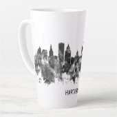 Hartford Connecticut Skyline BW Latte Mok (Linkerhoek)