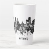 Hartford Connecticut Skyline BW Latte Mok (Voorkant)