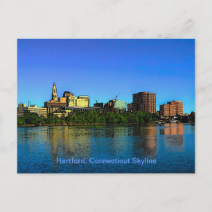 Hartford Connecticut Skyline Cartoon Briefkaart