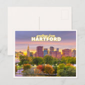 Hartford Connecticut Skyline Fall Foliage Greeting Briefkaart (Voorkant / Achterkant)