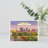 Hartford Connecticut Skyline Fall Foliage Greeting Briefkaart (Staand voorkant)