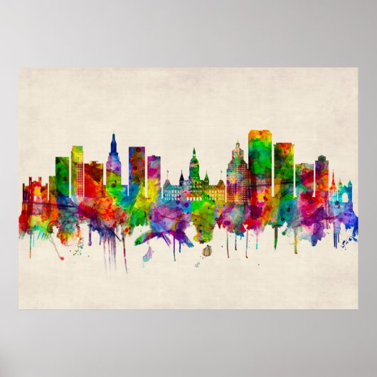 Hartford Connecticut Skyline Poster (Voorkant)