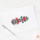 Hartford Connecticut Skyline Ronde Sticker (Envelop)