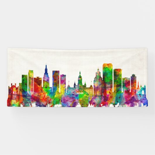 Hartford Connecticut Skyline Spandoek (Horizontaal)