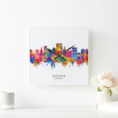 Hartford Connecticut Skyline Vierkante Klok (Huis)