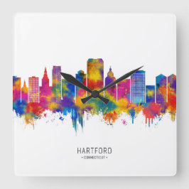 Hartford Connecticut Skyline Vierkante Klok