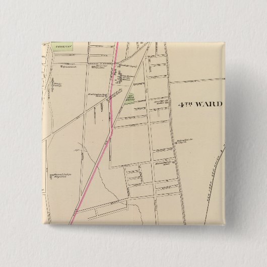 Hartford, Connecticut Vierkante Button 5,1 Cm (Voorkant)