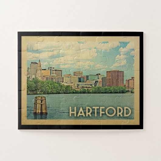 Hartford Connecticut Vintage Travel Legpuzzel (Horizontaal)
